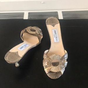 Jimmy Choo snakeskin kitten heels